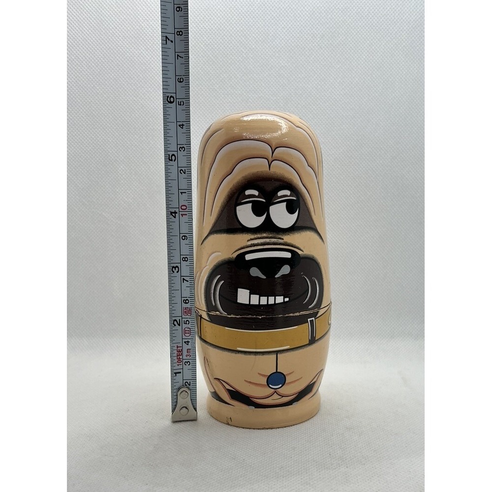 4 Piece Wooden Russian Nesting Dolls Cute Dogs Theme Set of 4 - Picture 7 of 8